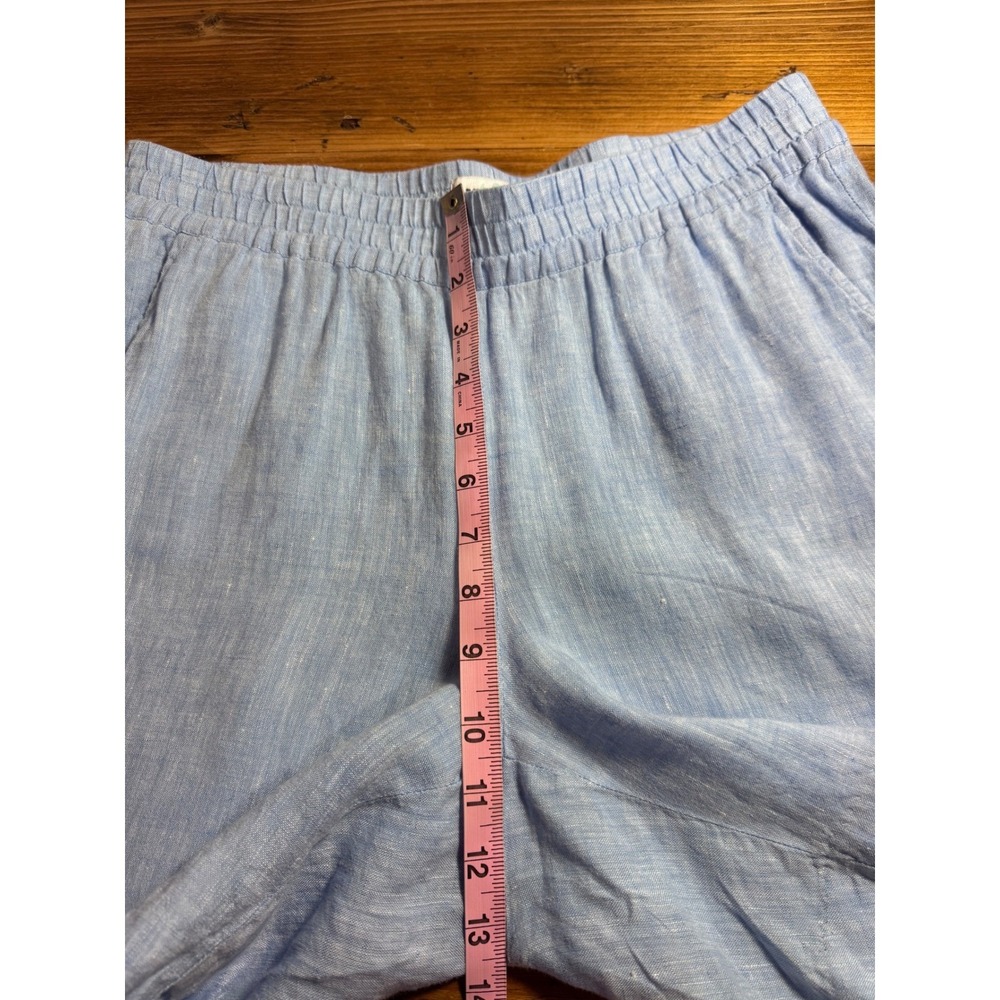 HIHO Men's 100% Linen Elastic Waist Resort Beach Shorts Blue‎ Men's Small - Picture 8 of 11